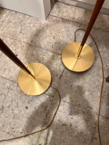 LAMPARAS PIE TEKA Y LATON AÑOS 70 - Imagen 5